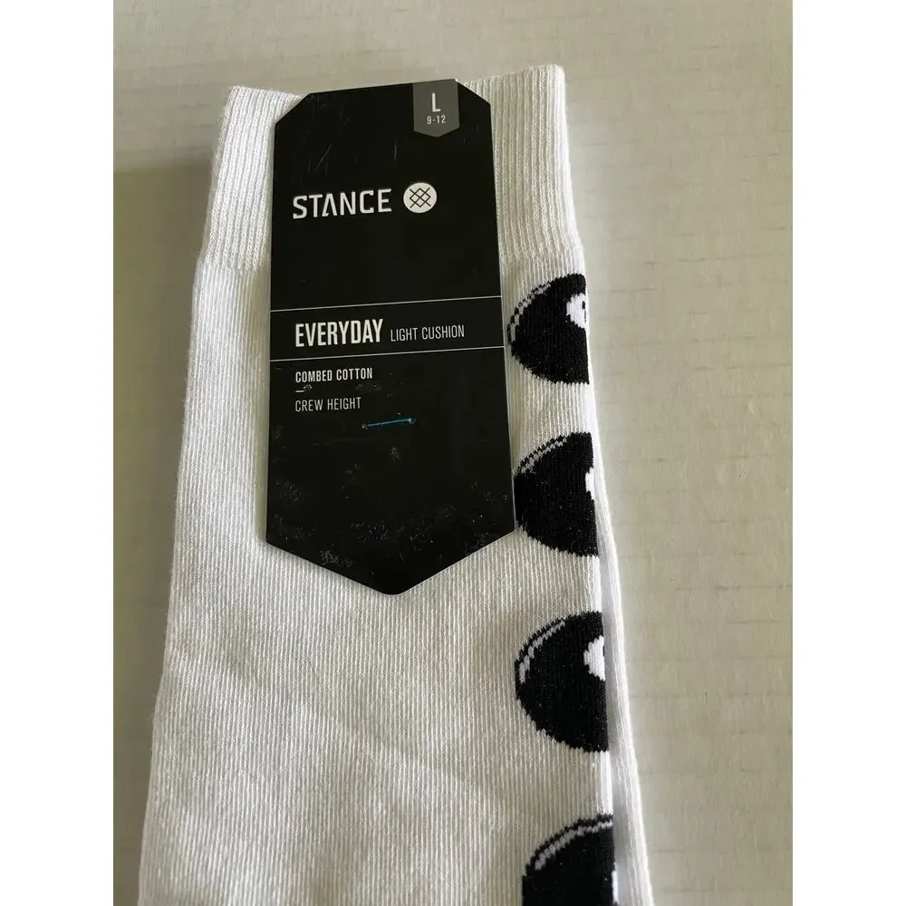 STANCE 8 BALL POOL TO MY H8TERS CREW SOCKS SIZE L NEW